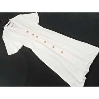 ザラ(ZARA)のZARA ザラ フレアスリーブ ボタン マキシ ワンピース sizeS/白 ■◆ レディース(ロングワンピース/マキシワンピース)