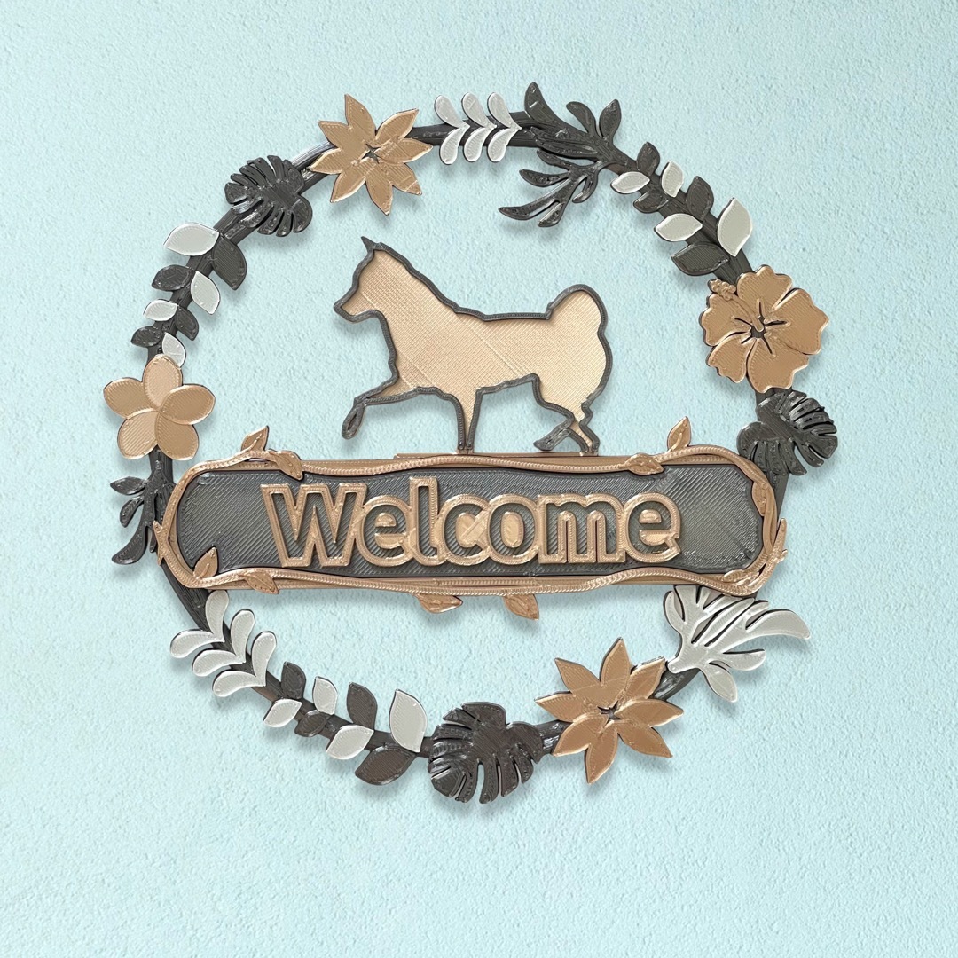 柴犬  ウェルカムボード　壁掛けタイプ　ドアプレート　メタルカラー