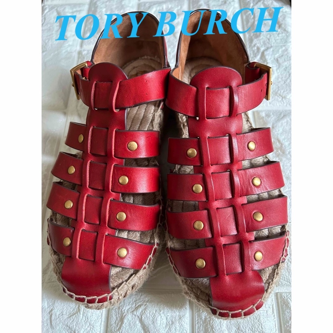 Tory Burch(トリーバーチ)のトリーバーチ　フィッシャーマン　プラットフォーム　エスパドリーユ　レッド　赤 レディースの靴/シューズ(サンダル)の商品写真