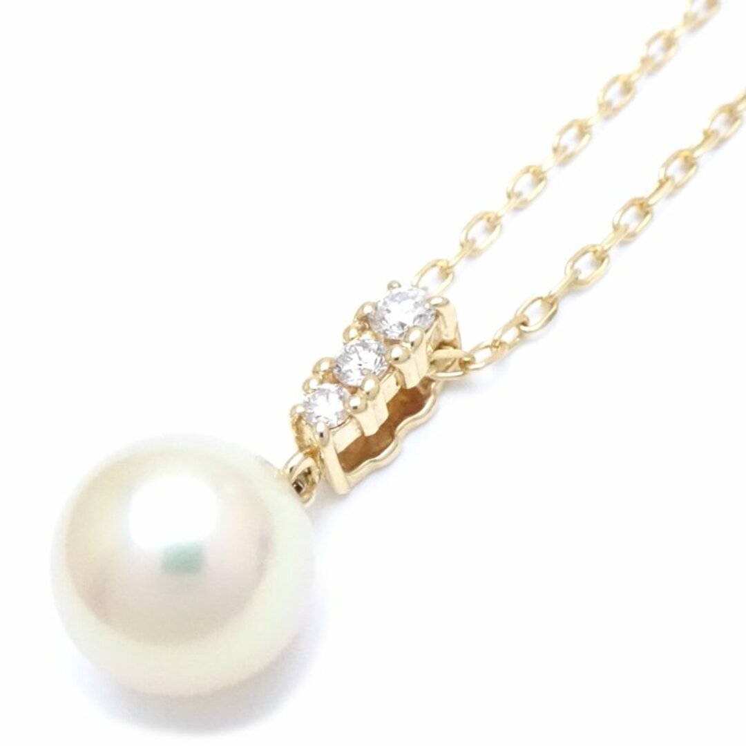 ミキモト MIKIMOTO パール ネックレス 真珠8.5ミリ ダイヤモンド K18YG