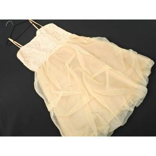 エスプリ(Esprit)のESPRITMUR エスプリミュール オーガンジー レース 結婚式二次会 ドレス ワンピース size11/ベージュ ■■ レディース(ミニワンピース)