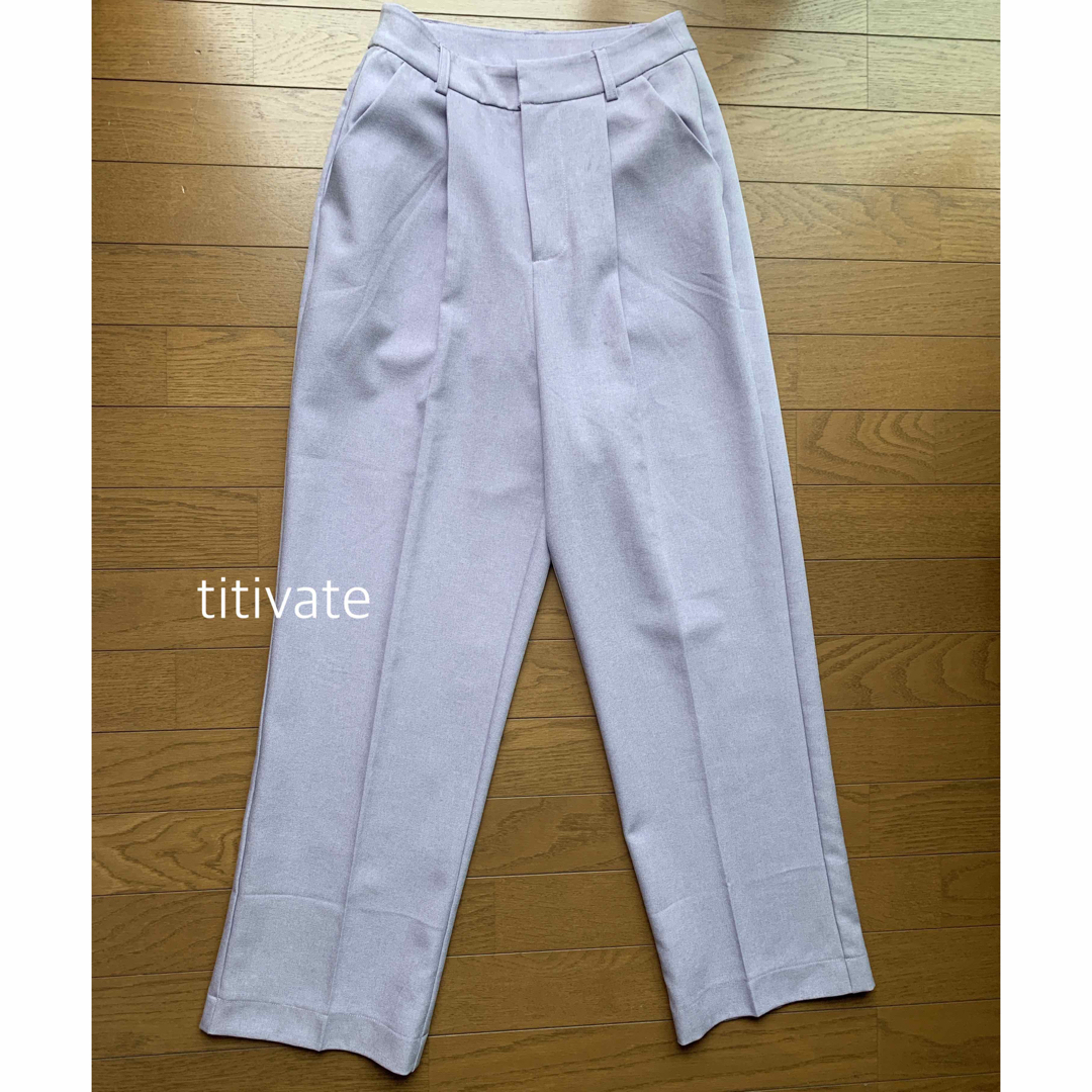 titivate(ティティベイト)の【美品】titivateリネンライクストレートパンツ レディースのパンツ(カジュアルパンツ)の商品写真