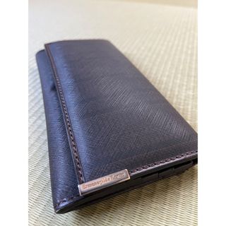 エルメネジルドゼニア(Ermenegildo Zegna)のErmenegildo Zegna レザー長財布 ダークグレー系(長財布)