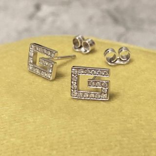 Gucci - GUCCI グッチ Gロゴ ピアス ダイヤ K18WG ホワイトゴールドの