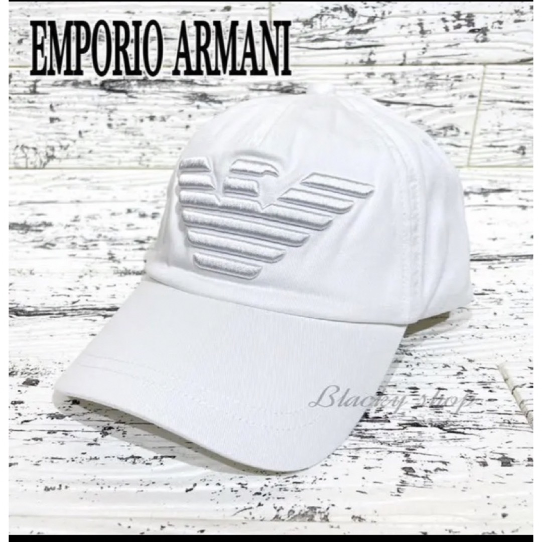 Emporio Armani(エンポリオアルマーニ)のENPORIO ARMANI キャップ (白) メンズの帽子(キャップ)の商品写真