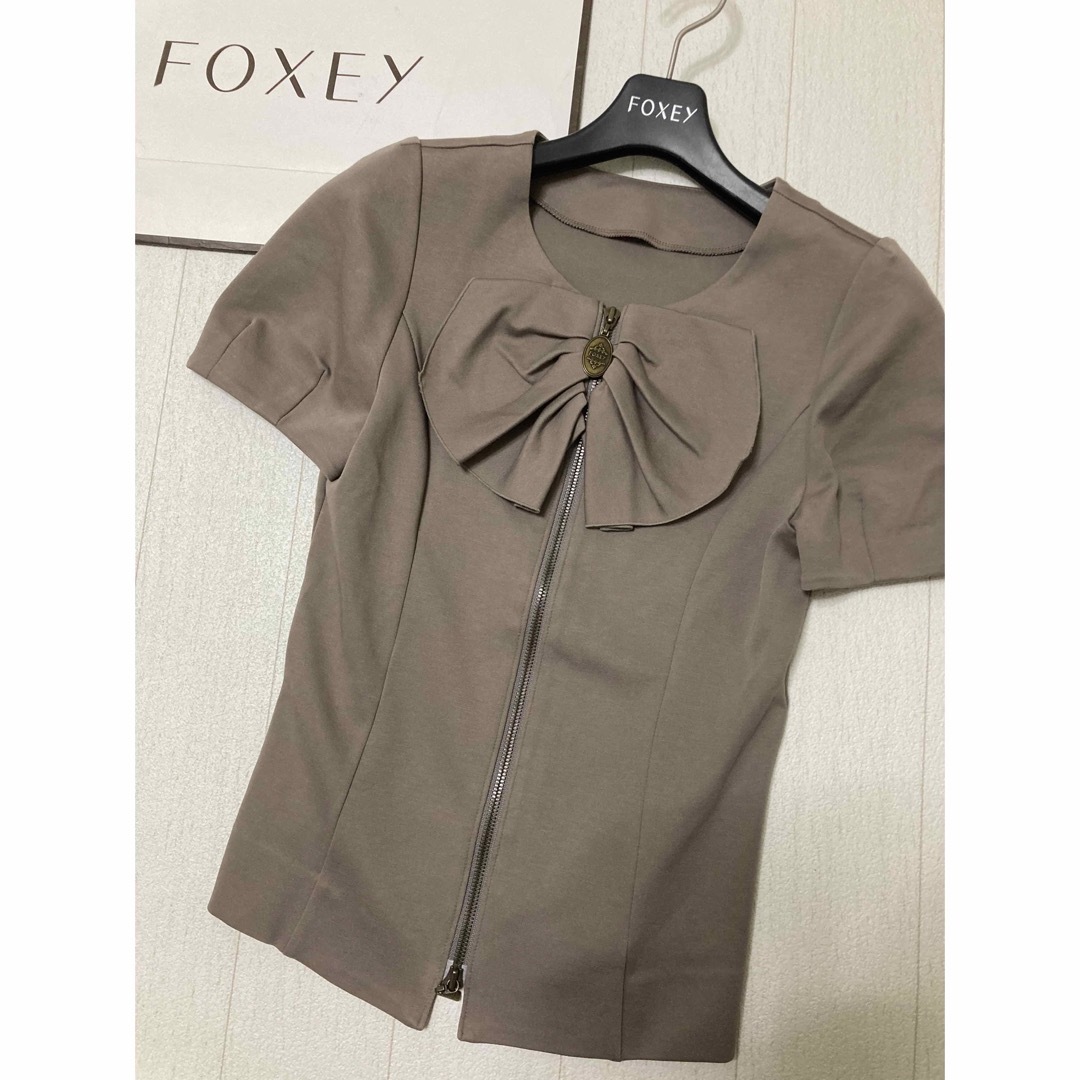 美品　foxey new york カーディガン　フォクシー　ジップアップ