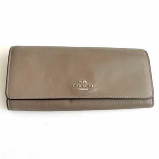 コーチ(COACH)のCOACH コーチ　長財布　ベージュ　茶色　グレーベージュ(財布)