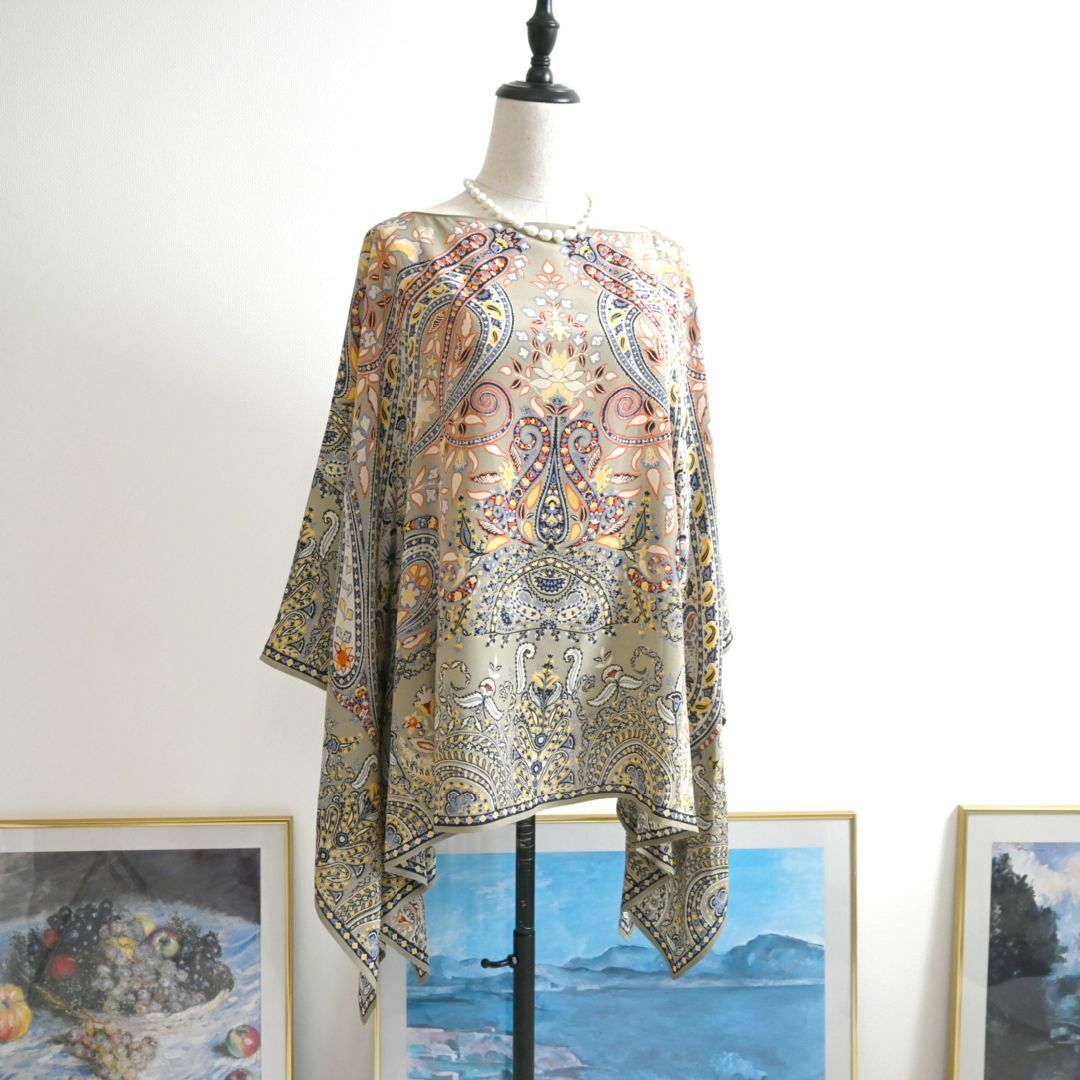 ☆ETRO☆未使用☆シルク100☆ケープ☆ブラウス☆チュニック☆ポンチョ