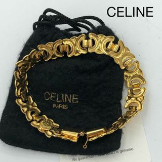 CELINE　ブレスレット　マカダム柄　レザー　ホワイト