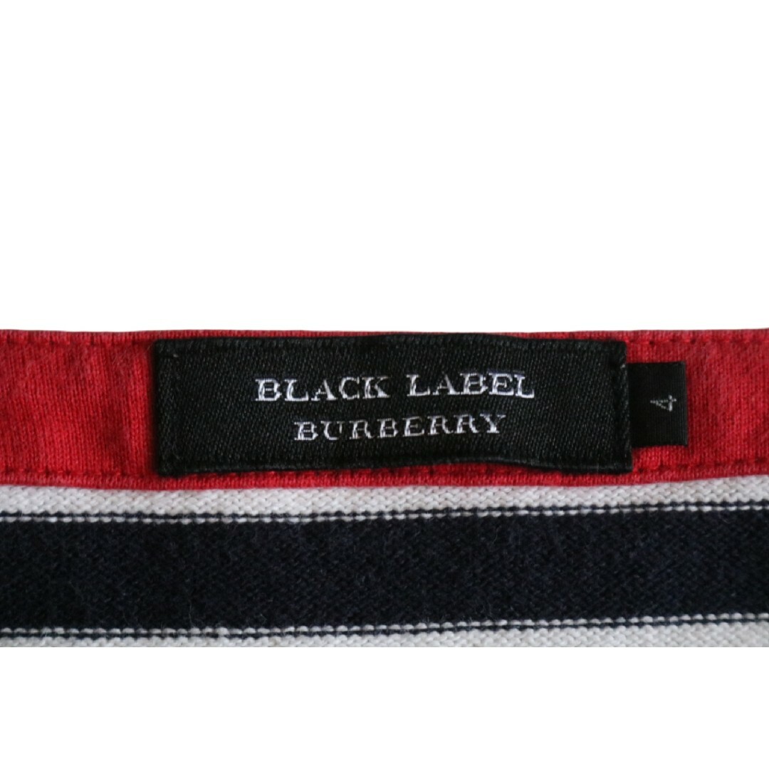 BURBERRY BLACK LABEL(バーバリーブラックレーベル)の【BURBERRY BLACK LABEL】バスクシャツ　ボーダー　白×紺　LL メンズのトップス(Tシャツ/カットソー(七分/長袖))の商品写真