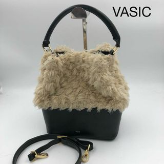 VASIC フェイクファー×レザー 2WAY バッグ GIGI