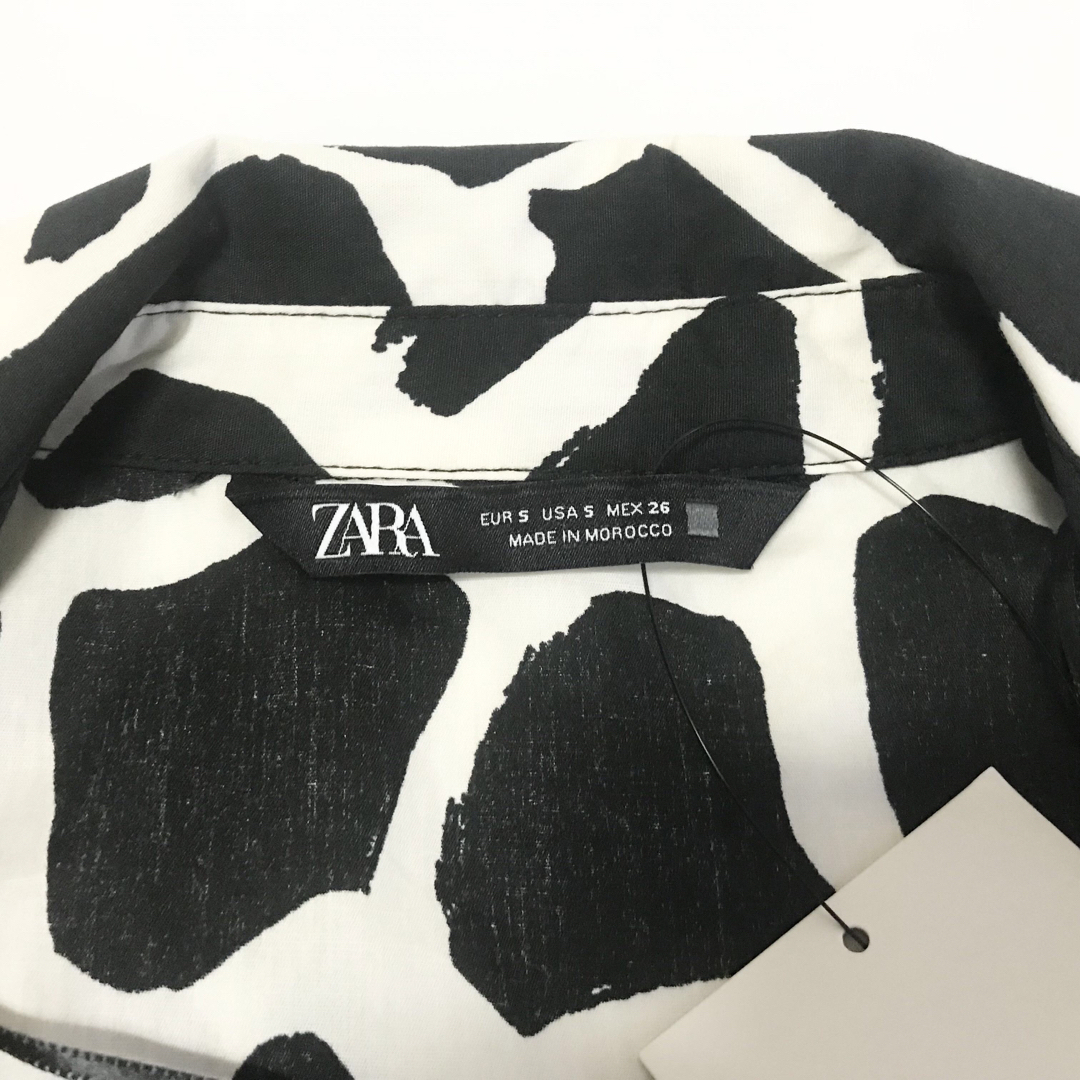 タグ付新品未使用★ZARA アニマル柄ロングワンピースS/シャツワンピース