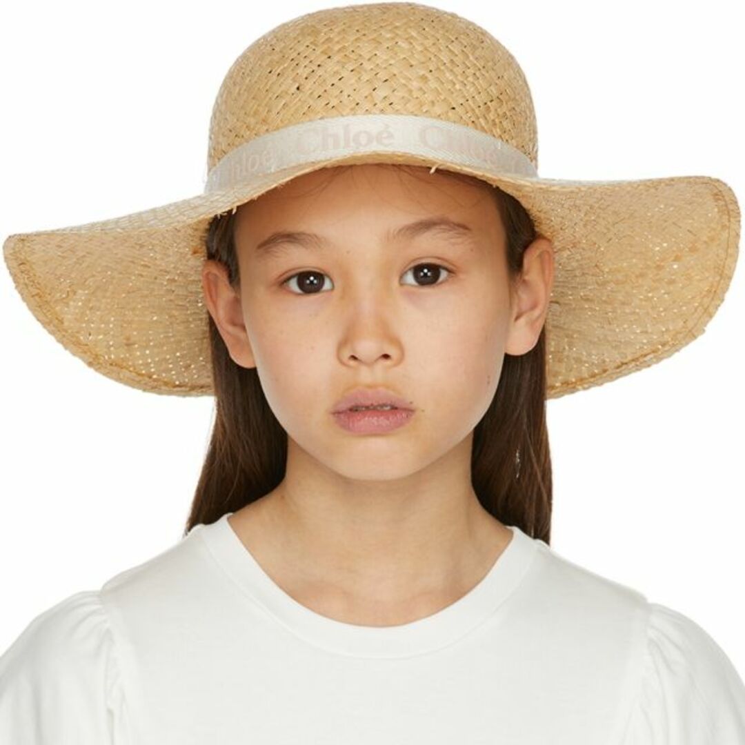 Chloe(クロエ)の●新品/正規品● CHLOE ロゴ グログランリボン ラフィアハット キッズ/ベビー/マタニティのこども用ファッション小物(帽子)の商品写真