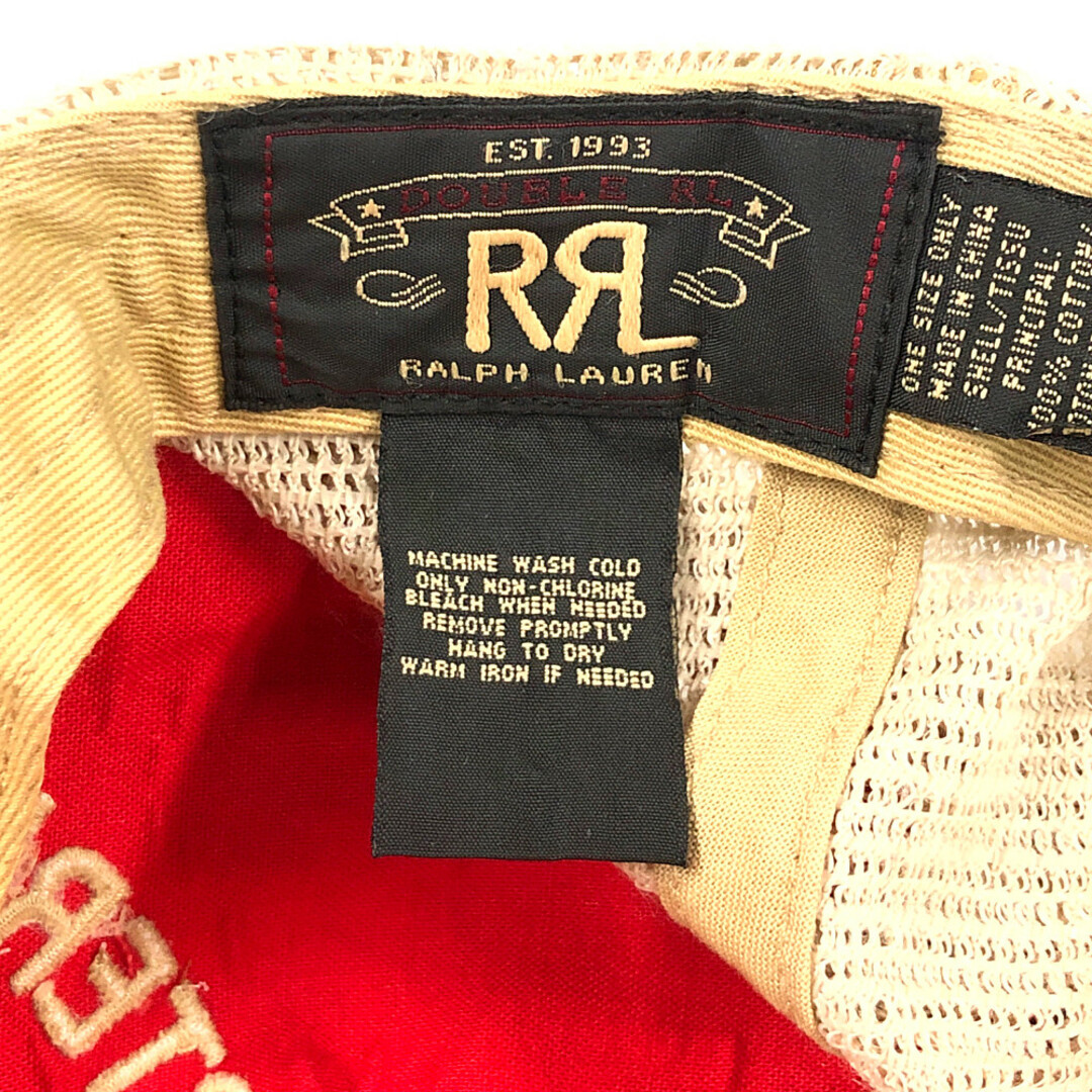 RRL(ダブルアールエル)のRRL ダブルアールエル メッシュ キャップ レッド×ベージュ サイズフリー 正規品 / 31127 メンズの帽子(キャップ)の商品写真