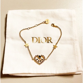クリスチャンディオール Christian Dior ブレスレット レディース ブランド アクセサリー ハート 透明石 ゴールド ロゴ