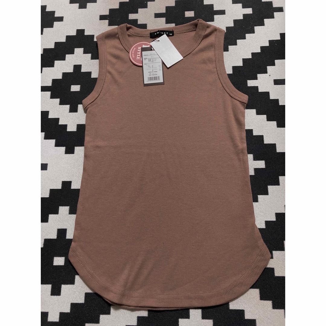 リブタンクトップ　ブラウン キッズ/ベビー/マタニティのキッズ服男の子用(90cm~)(Tシャツ/カットソー)の商品写真