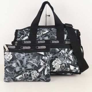 レスポートサック(LeSportsac)のレスポートサック ショルダーバッグ ポーチセット ミニボストン 2way ナイロン リボン ブランド カバン レディース グレー LeSportsac(ショルダーバッグ)