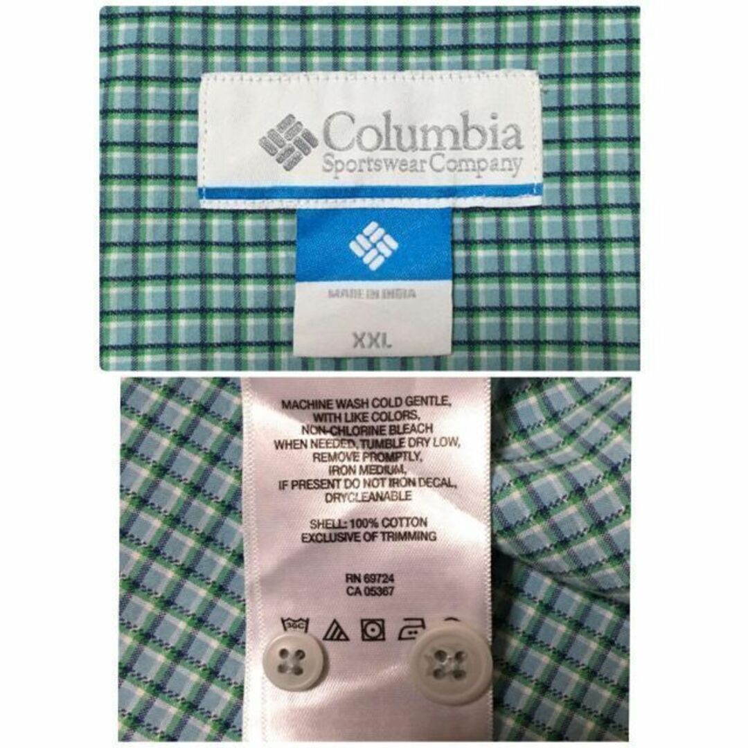 Columbia(コロンビア)の【ゆるだぼXXL】コロンビア☆長袖チェックシャツ　人気カラーグリーン　H 296 メンズのトップス(シャツ)の商品写真