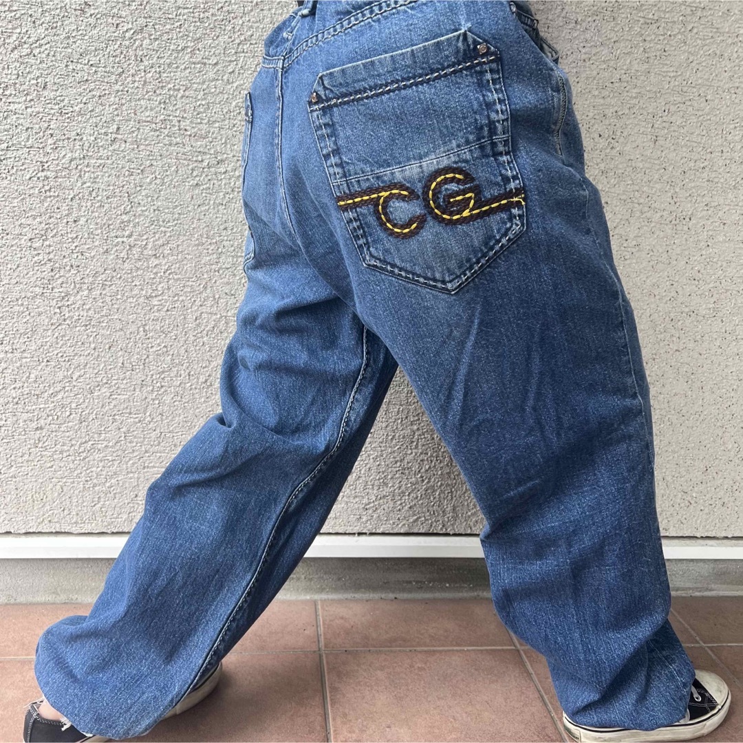 COOGI(クージー)のCoogi 刺繍入り デニムパンツ b系 ストリート 着画モデル155cm メンズのパンツ(デニム/ジーンズ)の商品写真