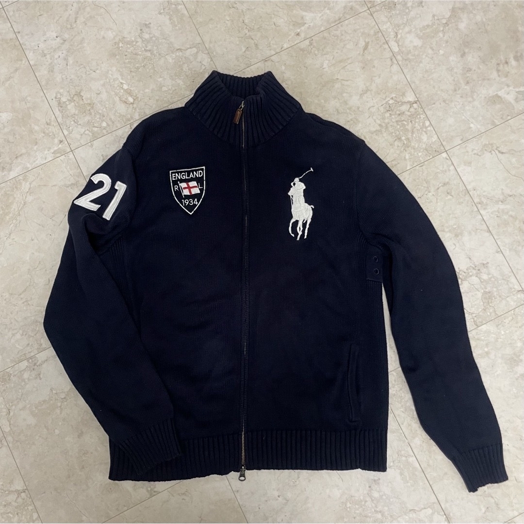 POLO RALPH LAUREN(ポロラルフローレン)の美品ポロラルフローレンイングランドニットパーカーカーディガンL メンズのトップス(パーカー)の商品写真