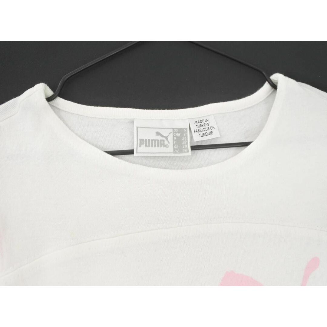PUMA(プーマ)のPUMA プーマ ノースリーブ Tシャツ sizeS/白ｘピンク ■◆ レディース レディースのトップス(Tシャツ(半袖/袖なし))の商品写真