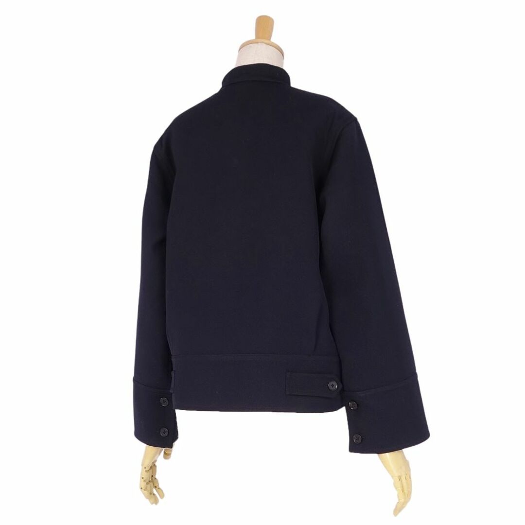 美品 イタリア製 JIL SANDER NAVY ウール ノーカラーコート 赤