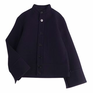 ジルサンダー(Jil Sander)の美品 ジルサンダー JIL SANDER ジャケット スタンドカラー ウール ギャバジン アウター レディース イタリア製 32(XS相当) ネイビー(その他)