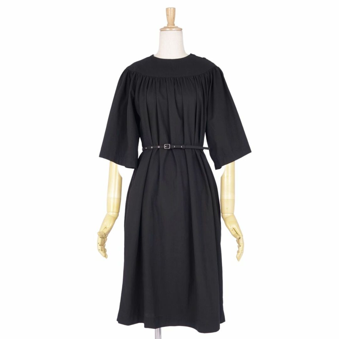 美品 セリーヌ CELINE ワンピース フィービー期 レザーベルト コットン トップス レディース 34(S相当) ブラック 美品 セリーヌ CELINE ワンピース フィービー期 レザーベルト コットン トップス レディース 34(S相当) ブラック