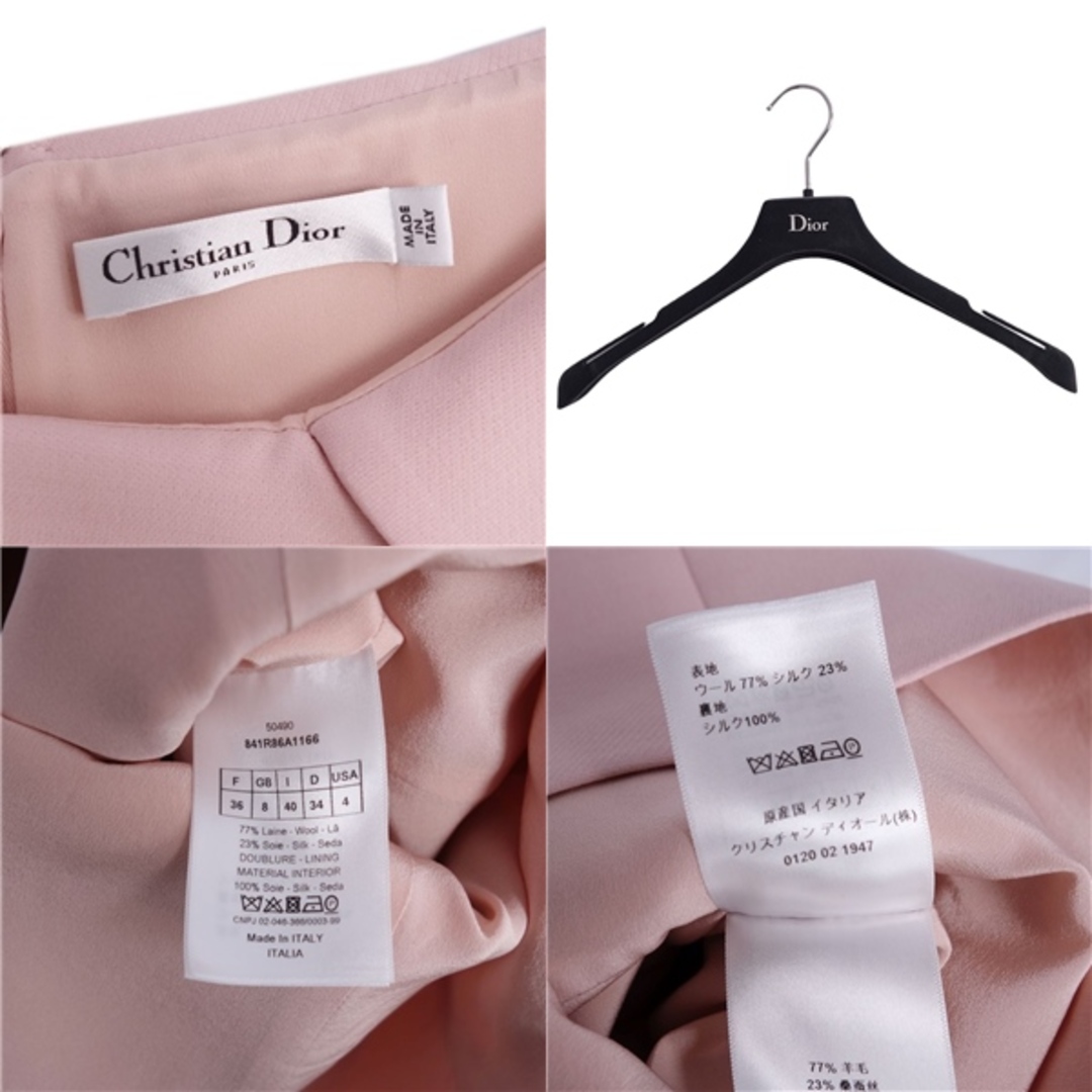 美品 クリスチャンディオール Christian Dior ワンピース オフショルダー ウール シルク レディース イタリア製 40(M相当) ピンク