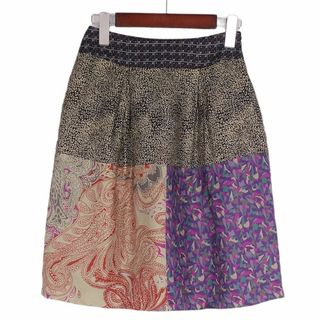 エトロ(ETRO)の美品 エトロ ETRO スカート 総柄 シルク100％ ボトムス レディース イタリア製 38(M相当) マルチカラー(ひざ丈スカート)