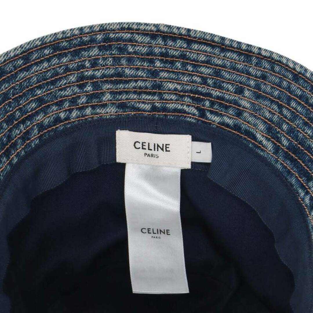 celine(セリーヌ)のセリーヌバイエディスリマン  22AW  2AUO8930F CELINE刺繍入りデニムバケットハット メンズ L ハンドメイドのファッション小物(帽子)の商品写真