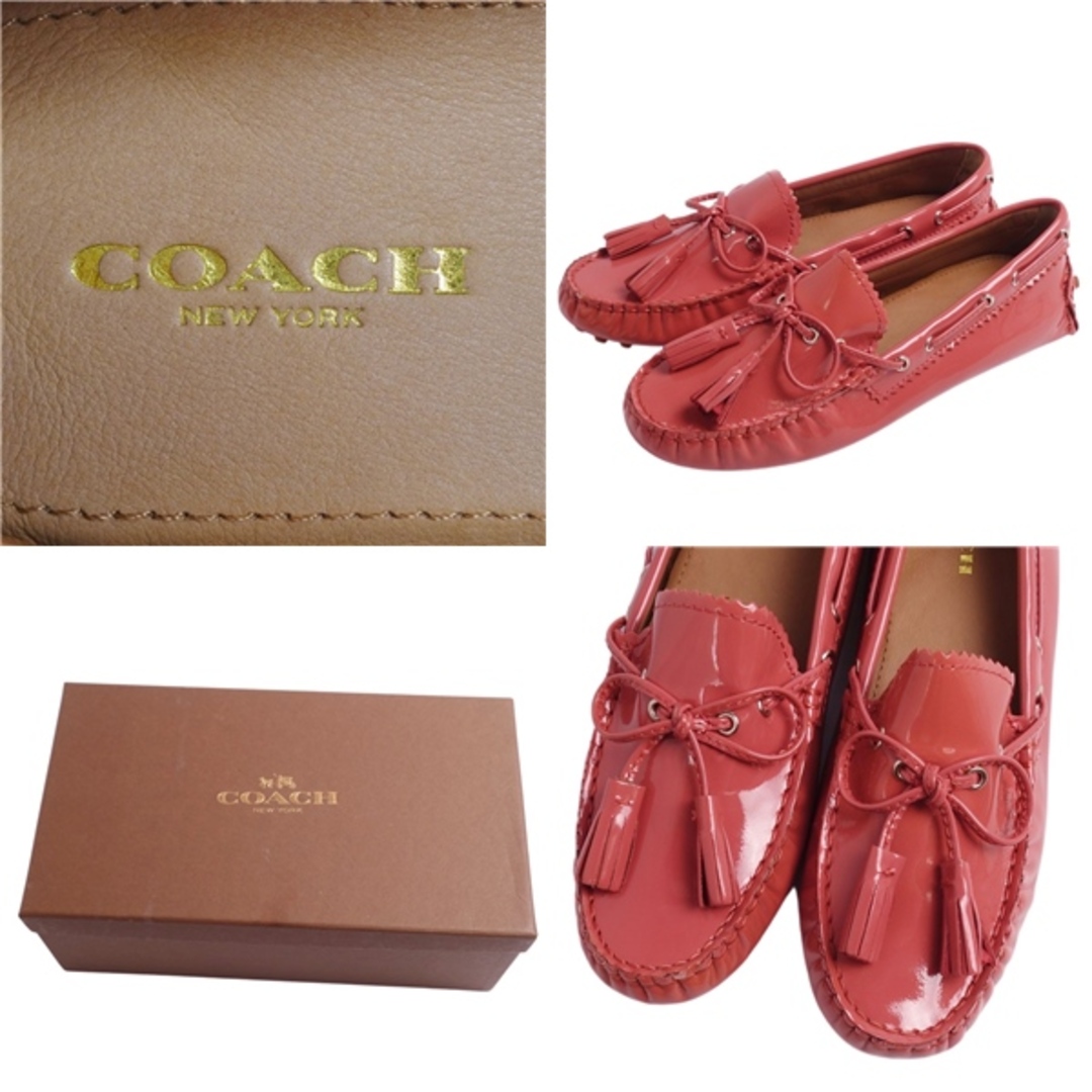 COACH(コーチ)の未使用 コーチ COACH ローファー モカシン ドライビングシューズ タッセル パテントレザー シューズ レディース US5.5B EU35.5(22.5cm相当) ピンク レディースの靴/シューズ(ローファー/革靴)の商品写真