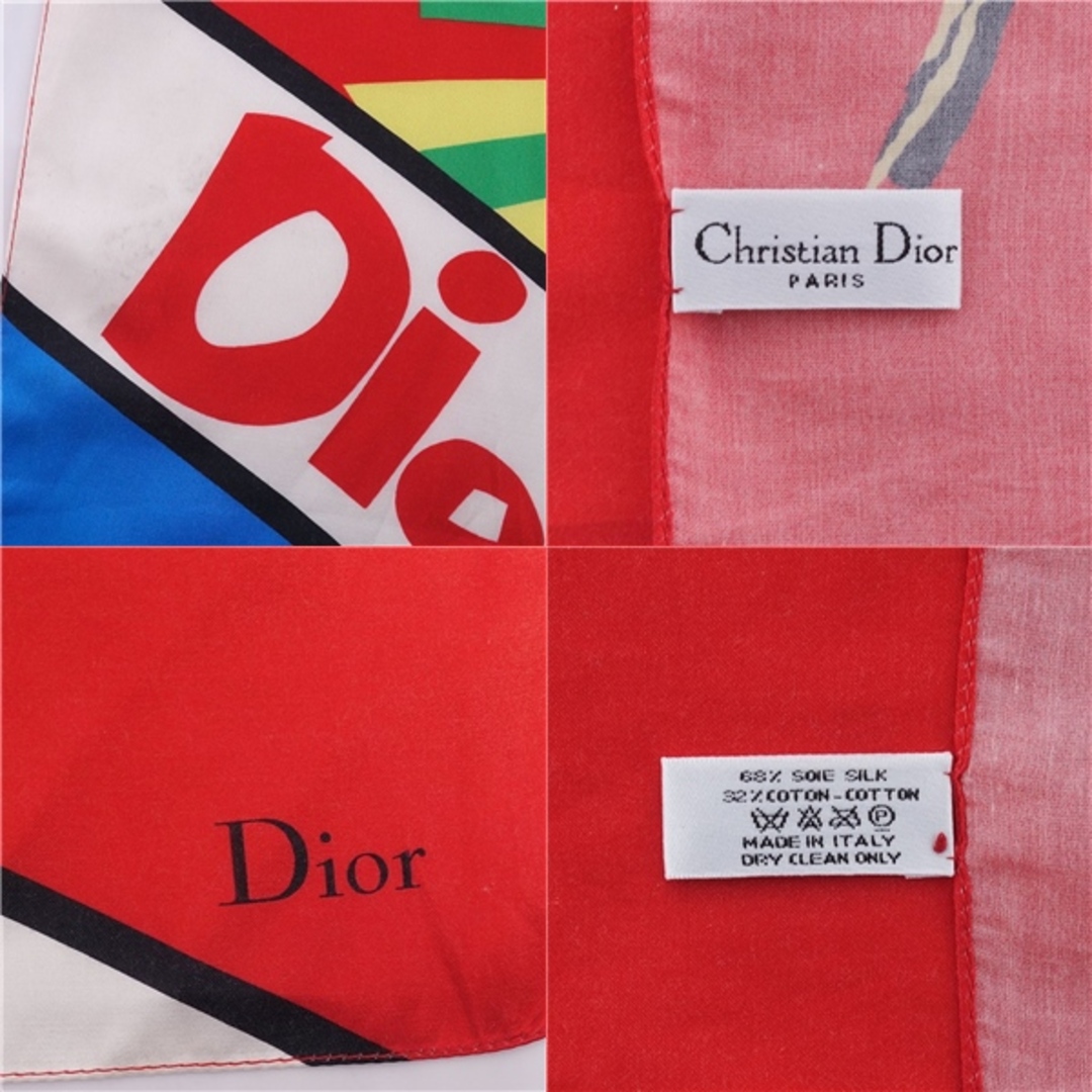 Christian Dior(クリスチャンディオール)のクリスチャンディオール Christian Dior スカーフ DIOR MANIA ディオールマニア 総柄 シルク コットン レディース マルチカラー レディースのファッション小物(バンダナ/スカーフ)の商品写真