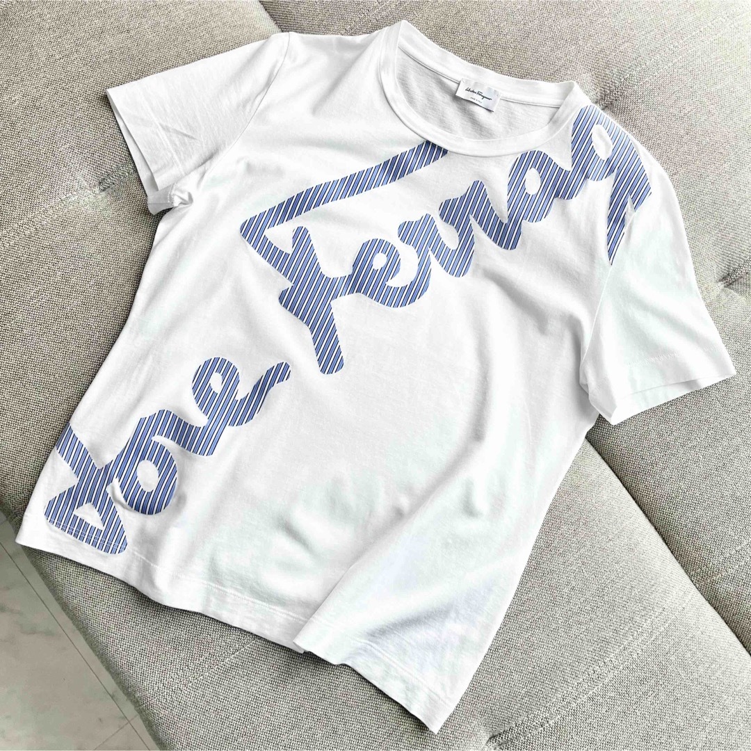 Ferragamo フェラガモ 近年 ロゴ カットソー Tシャツ L | フリマアプリ ラクマ