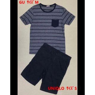 ユニクロ(UNIQLO)のUNIQLO チノショートパンツ メンズS + GU 半袖Tシャツ メンズM(ショートパンツ)