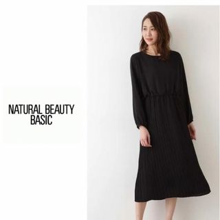 ナチュラルビューティーベーシック(NATURAL BEAUTY BASIC)のNATURAL BEAUTY BASIC ジョーゼットプリーツワンピース(ひざ丈ワンピース)