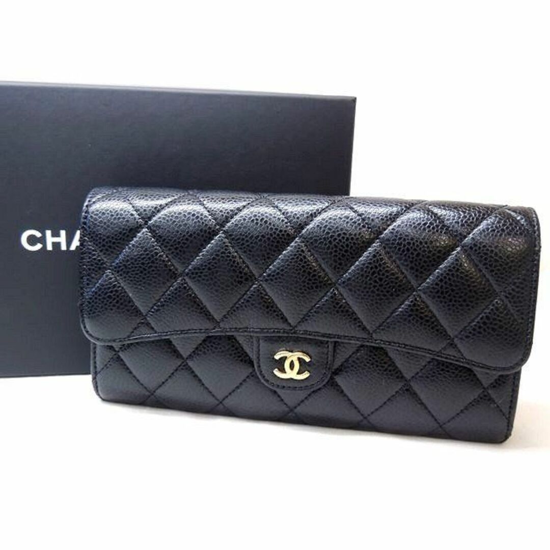 CHANEL - シャネル 財布 □ A80758 22番台 マトラッセ キャビアスキン ...