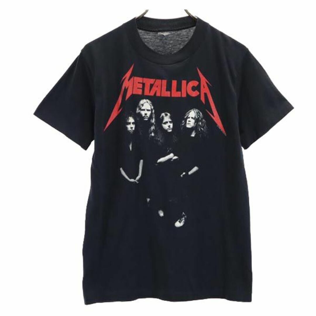 メタリカ 80s ヴィンテージ プリント 半袖 Tシャツ 黒系 METALLICA バンド バンT ロゴ メンズ   【230622】 メール便可