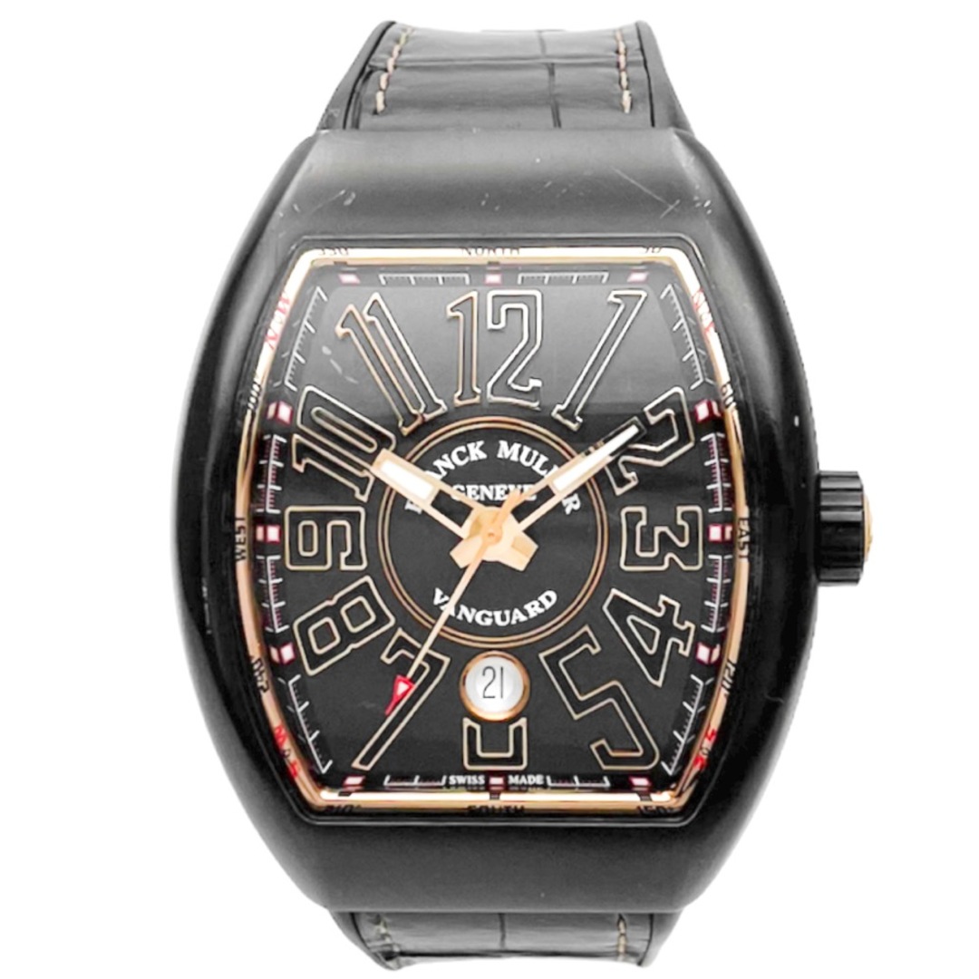 【値下げしました！】FRANCK MULLER フランクミュラー 腕時計 VANGUARD ヴァンガード AT ウォッチ ブラック文字盤 V45SCDTJ 自動巻き チタン    メンズ 定番【品】