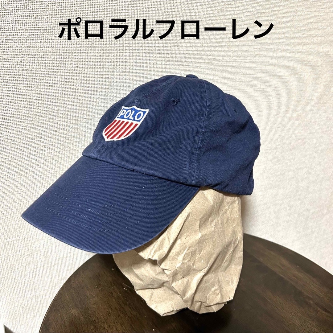 POLO RALPH LAUREN(ポロラルフローレン)のポロラルフローレン 古着キャップ ネイビー×赤刺繍ポニー ワンサイズオンリー メンズの帽子(キャップ)の商品写真