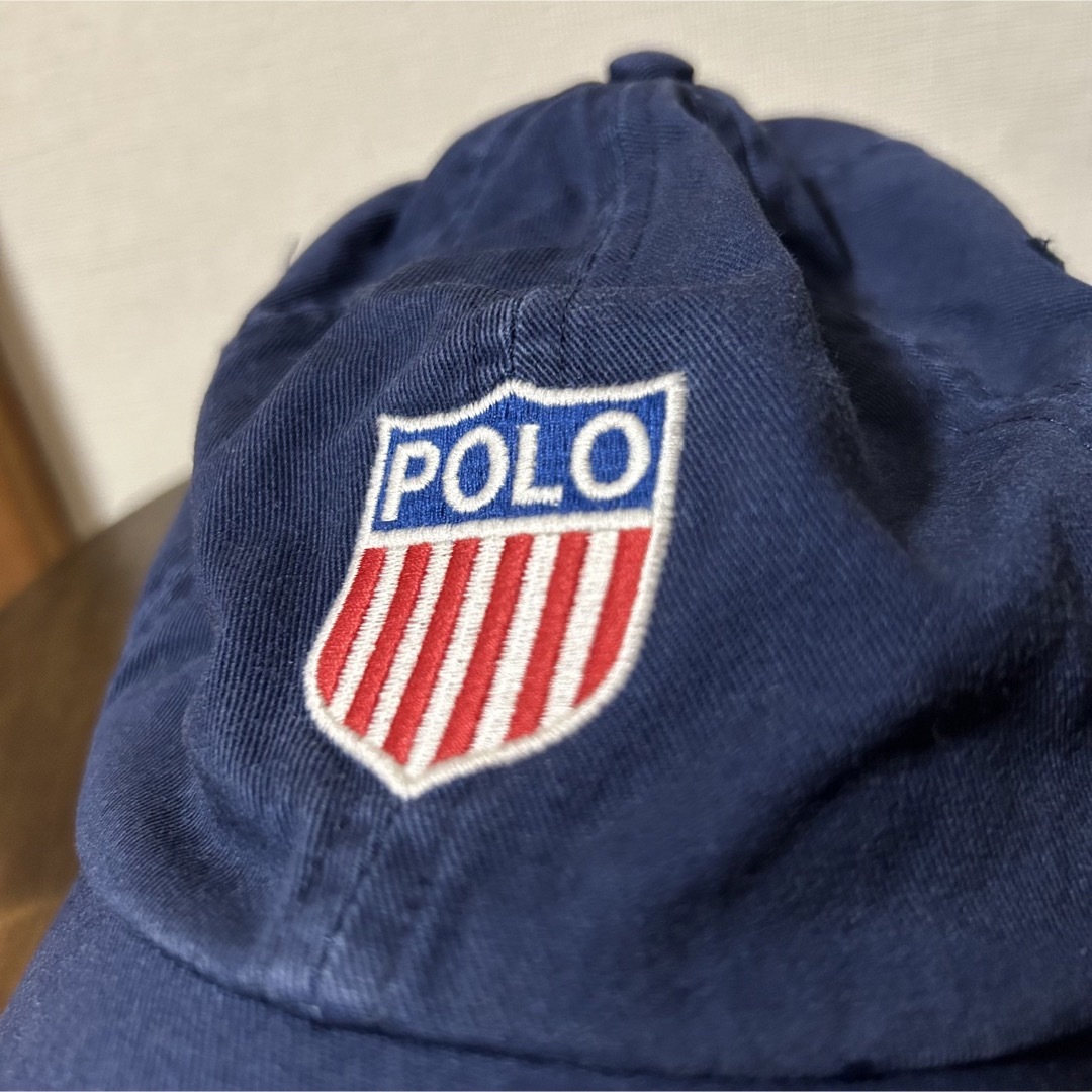 POLO RALPH LAUREN(ポロラルフローレン)のポロラルフローレン 古着キャップ ネイビー×赤刺繍ポニー ワンサイズオンリー メンズの帽子(キャップ)の商品写真