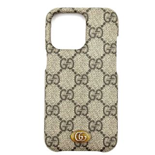 グッチ(Gucci)のGUCCI グッチ iPhoneケース オフィディア iPhone13PRO用 スマホケース アイフォンケース メンズ レディース 男女兼用 小物 701332 GGスプリームキャンバス    ベージュ エボニー ユニセックス 定番 美品【中古品】(iPhoneケース)