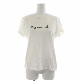 アニエスベー(agnes b.)のアニエスベー Tシャツ カットソー クルーネック ロゴ 半袖 T3 L 白(Tシャツ(半袖/袖なし))