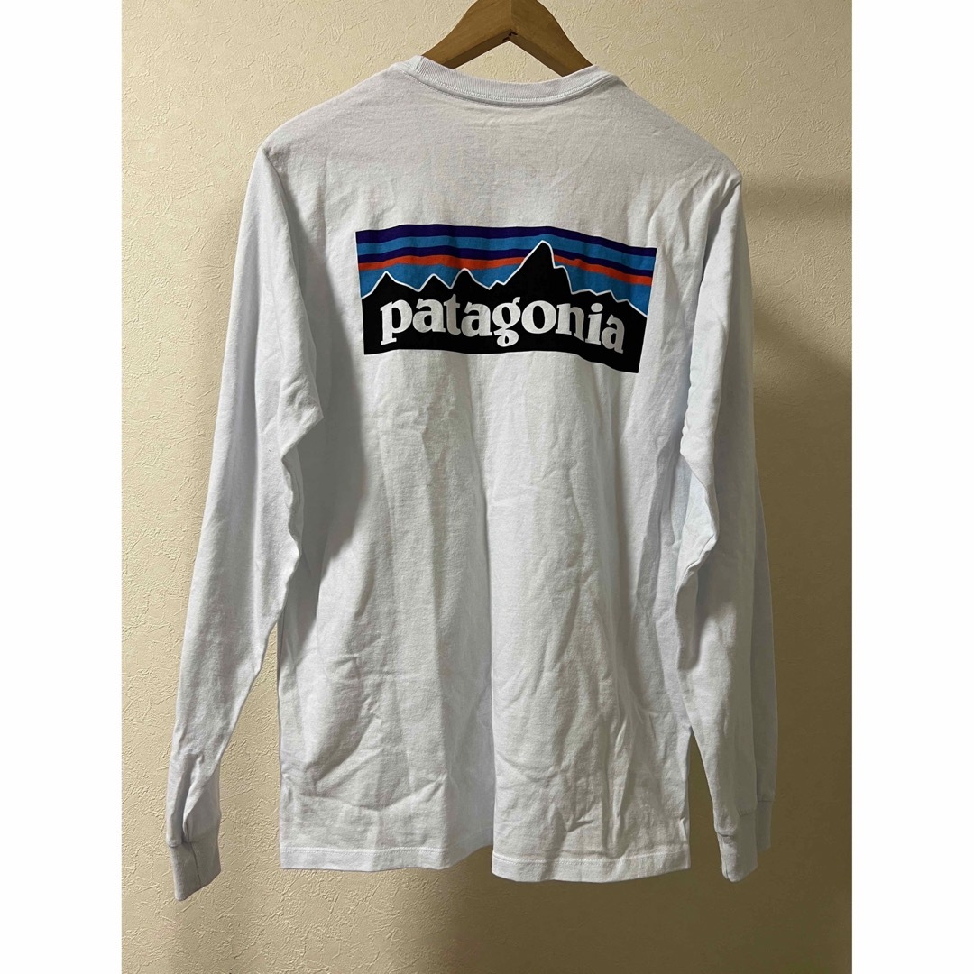 patagonia パタゴニア ロンT ロゴ 水色 S 長袖   長袖Tシャツ