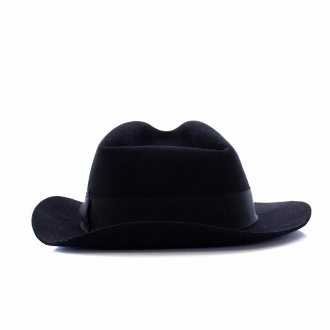 Borsalino(ボルサリーノ)のボルサリーノ Borsalino フェルトハット 中折れ帽 リボン 59 黒 レディースの帽子(その他)の商品写真