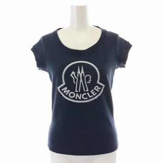 モンクレール(MONCLER)のモンクレール Tシャツ カットソー コットン ロゴプリント 半袖 XS 紺(Tシャツ(半袖/袖なし))