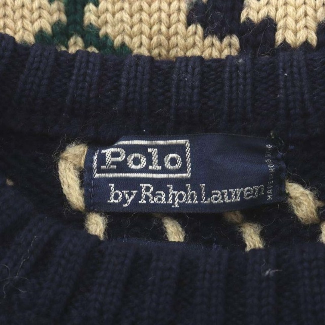 POLO RALPH LAUREN(ポロラルフローレン)のポロ バイ ラルフローレン ヴィンテージ ニット セーター ウール ベージュ 紺 レディースのトップス(ニット/セーター)の商品写真