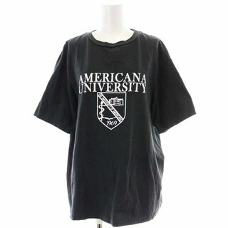 アメリカーナ(AMERICANA)のアメリカーナ AMERICANA Tシャツ カットソー 半袖 ダークグレー(Tシャツ(半袖/袖なし))