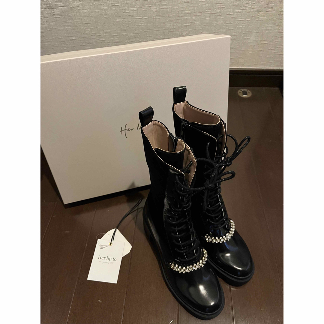 Her lip to Crystal Lace-Up Ankle Bootsレディース