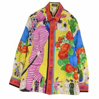 ジャンニヴェルサーチ(Gianni Versace)の美品 Vintage ジャンニヴェルサーチ GIANNI VERSACE シャツ ブラウス ロングスリーブ 総柄 シルク100％ トップス レディース 38(S相当) マルチカラー(シャツ/ブラウス(長袖/七分))